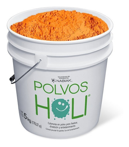 Cubeta Polvo Holi 5kg Frutal Olor Color Carreras Evento 1pz Color Naranja Durazno