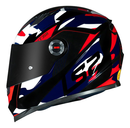 Capacete Ls2 Ff358 Tank Azul Vermelho Lancamento