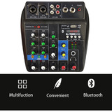Mini Mesa De Som Mixer Portátil De 4 Canais Bluetooth Usb Pl