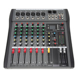 Mesa De Mezclas Mixer De Transmisión De 6 Canales Y Placa De