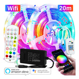 D Fita Led 20m Colorida Rgb 5050 Wifi Alexa Com Fonte