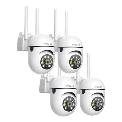 4pcs Cámara De Seguridad Anberx K1 Mini Wifi 4mp Hd Visión,Camaras Vigilancia WiFi 2.4Ghz,Seguimiento de Movimiento, Alarma de Luz, Audio Bidireccional, Sirena | Envío gratis