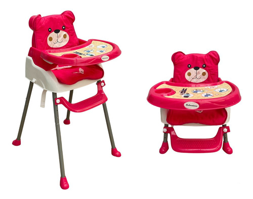 Silla Comedor De Bebe 3 En 1 Doble Altura Acolchado Portatil