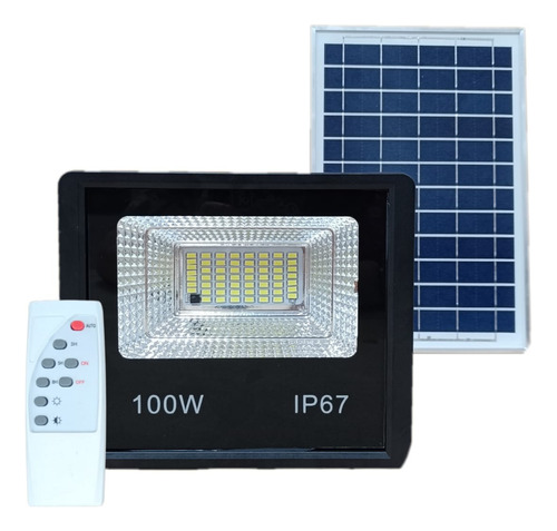 Refletor Led Holofote 100w Placa Solar Bateria Prova Dágua 