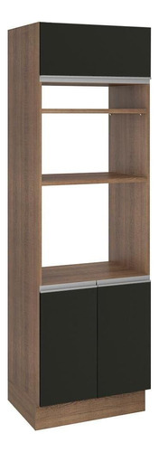 Torre Quente Armário De Cozinha Madesa Glamy 70 Cm 3 Portas - Rustic/preto G267557kgl