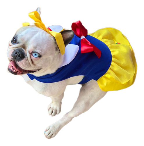 Roupa De Pet Fantasia Carnaval  Branca De Neve Caes Gatos