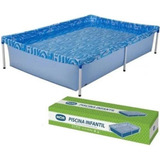 Piscina Estrutural Retangular Mor Pvc 1000 Litros Infantil Cor Azul-aço Golfinhos Tamanho 1000l