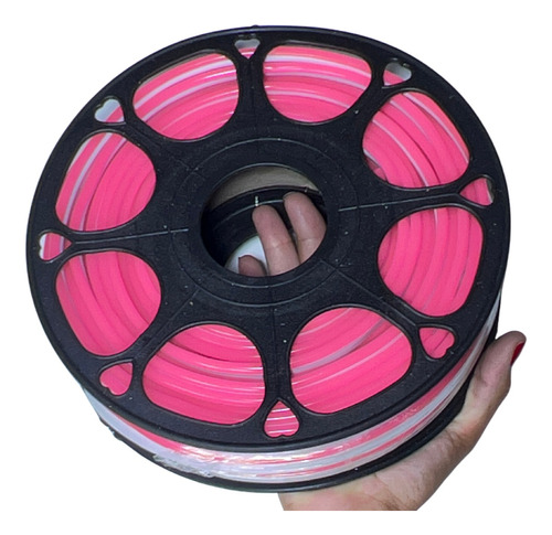 50mts Mangueira Neon Led Flexivel 6x12 12v Corte 2,5cm Rosa 