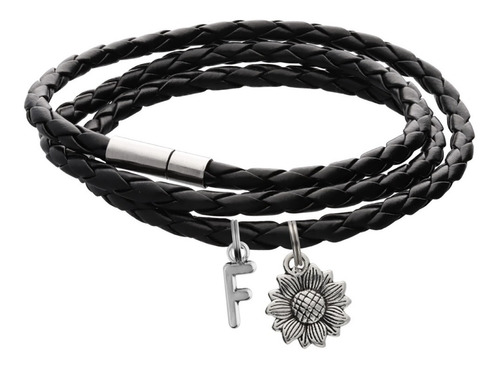 Pulsera Girasol Brazalete Dije Girasol Letra Inicial Regalo