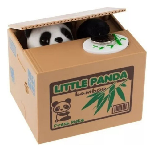 Alcancia Para Niños Roba Monedas Panda Color Beige