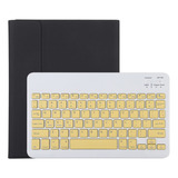 Funda Protectora De Piel De Microfibra Con Teclado Amarillo