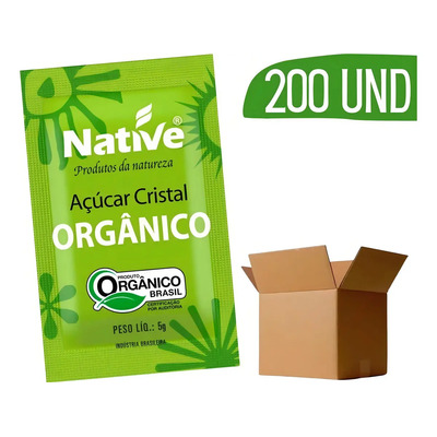 Açucar Native Cristal Em Sache Individual Organico 5g 200 Un | Frete grátis