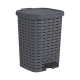 Small Square Pedal Trash Can 7.5 Qt. Charcoal Grey Ratt...