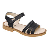 Sandalia Con Strass Cuero Velcro Nena Marcel 27-39 Childrens