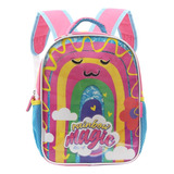 Mochila Escolar Niñas Nena Jardin Niños Reforzada Espalda Color Rosa