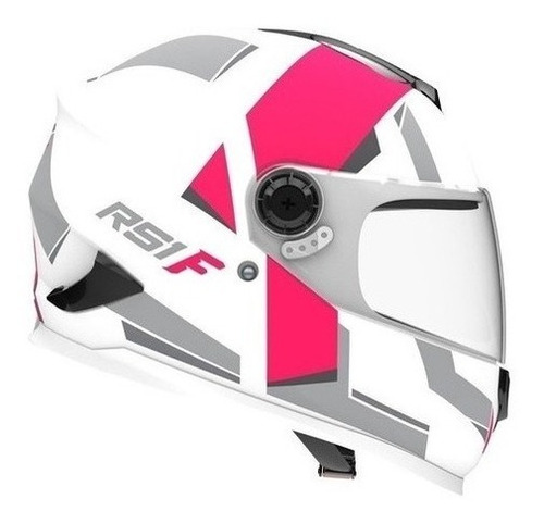 Casco Proteccion Moto Hawk Rs1f Fucsia Blanco Mate Talle M 