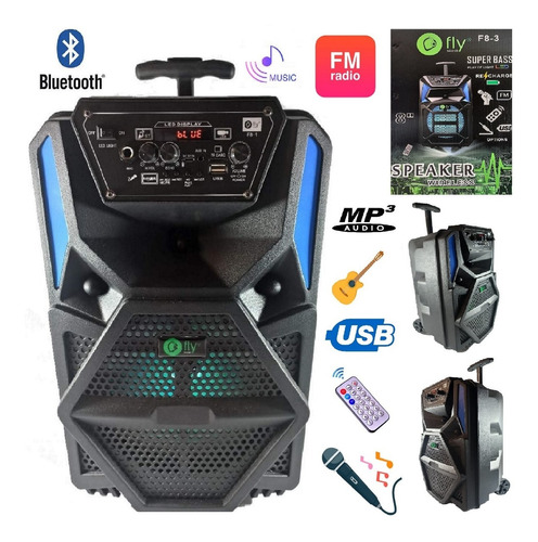 Cabina Sonido Bluetooth 250 W + Micrófono + Control + Obseq