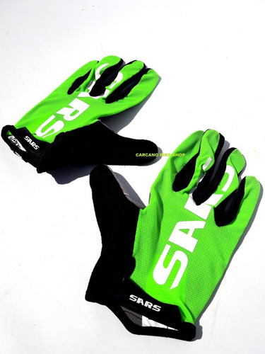 Guantes Dedos Largos Sars Talle L Verde Con Gel Ciclismo 