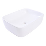 Lavabo Ovalin De Ceramica Blanco Para Baño Modelo Dublin Acabado Alto Brillo