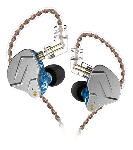 Fone De Ouvido In-ear Gamer Kz Zsn Pro Standard Blue