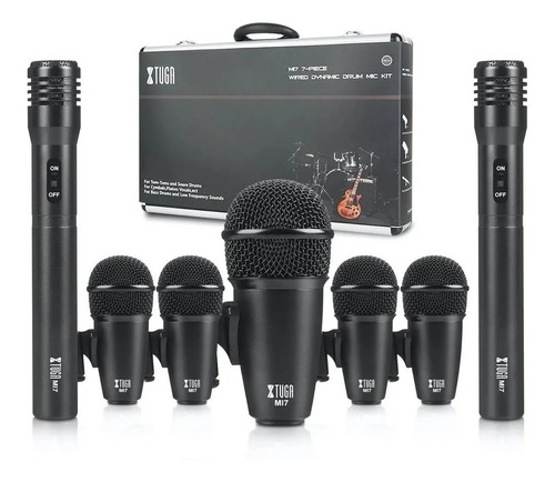 Set Mi7 Microfonos Baterias Xtuga Session Clamps Y Cuellos