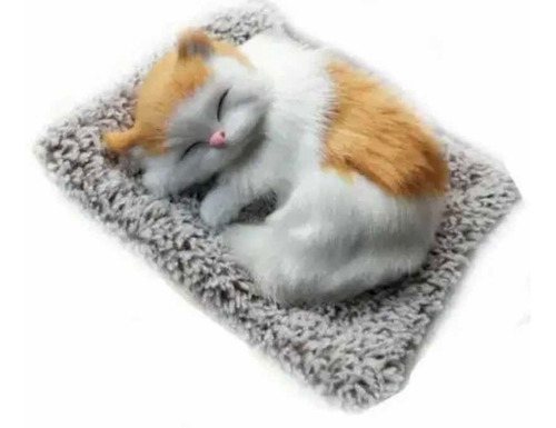 Figura Decorativa Gato Gatito Durmiendo En Cojín Con Sonido