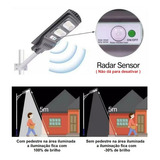 Luz Solar Poste Via Pública Rua 100w Luminaria Com Sensor Cor Cinza