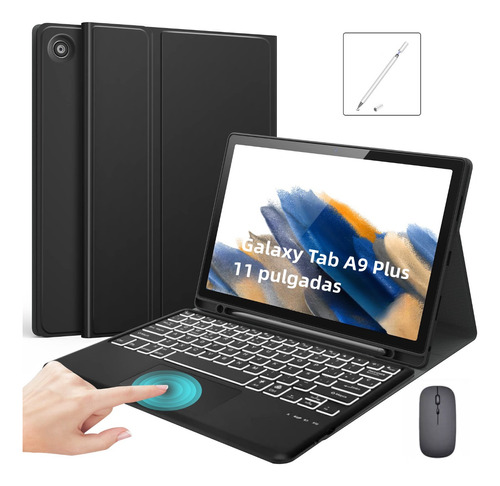 Funda Con Teclado Táctil + Mouse Para Galaxy Tab A9 Plus