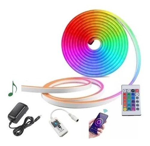 Kit Manguera Led Rgb Luces Neon Rgb Led Flex 5mts Wifi App 