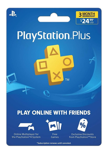 Tarjeta Plus 3 Meses - Playstation Plus 3  