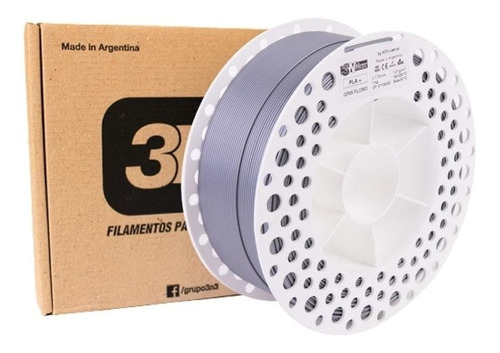 Filamentos Pla+ 3n3 1kg 1.75mm Gris | Filamentos