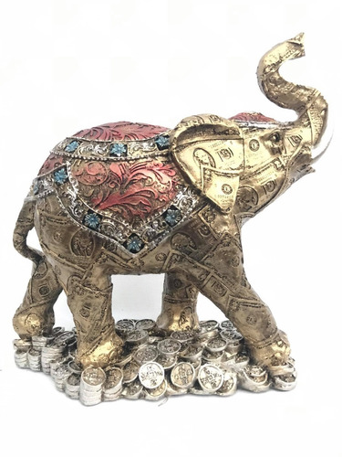 Figura Decorativa Elefante De La Abundancia Dólares 
