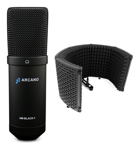 Microfone Estúdio Usb Arcano Am-black-1 + Protetor Arc-sk25