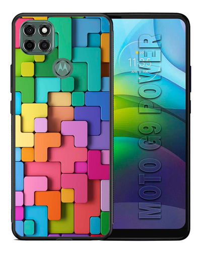 Funda Moto G9 Power Tetris De Colores Tpu/pm Uso Rudo