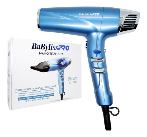 Secador De Pelo Babyliss Iónico Digital Dual Ionic Profesi Color Celeste