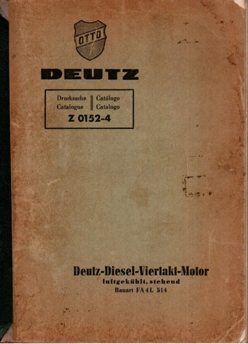 Deutz Diesel Viertakt Motor Catalogo Z0152-4
