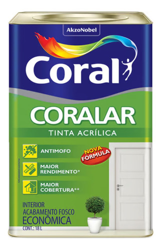 Tinta Acrílica Coralar 18lts - Escolha Sua Cor