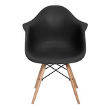 Cadeira De Jantar Elidy Charles Eames Eiffel Com Braço, Estrutura De Cor  Preto, 1 Unidade