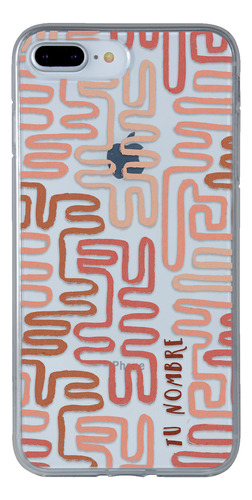 Funda Para iPhone Para Mujer Líneas Abstracto Con Tu Nombre