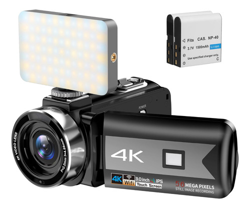 Videocámara 4k, Cámara Vlogging De 56 Mp Con Wifi, Cámara Co