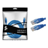 Cabo De Rede Rj45 Ethernet Patch Cord Cat5e Azul 3 Metros