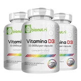 3uni Vitamina D3 10.000ui Por Cáps 500mg 100% Puro 360cáps Sabor Sem Sabor