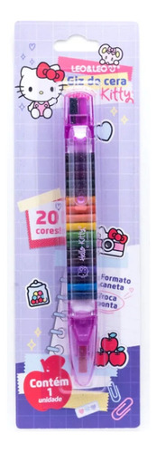 Giz De Cera Troca Ponta 20 Cores Hello Kitty Leo&leo