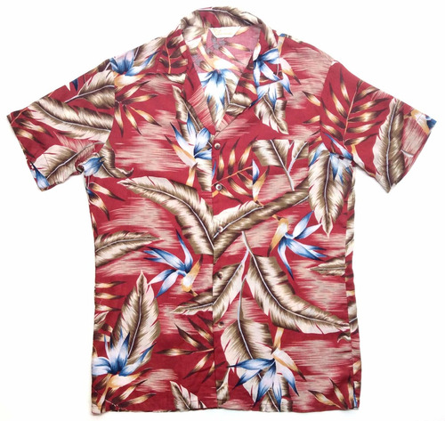 Camisa Hawaiana Tropical Floreada Surf Talle L 1307