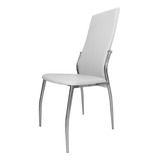 Silla De Caño Reforzada Cromo Tapizada Comedor Cocina Metali Estructura De La Silla Tapizado Blanco