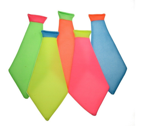 10 Corbatas De Cotillon Fluor Tela