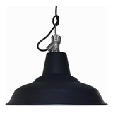 Colgante 1 Luz Lampara Campana Vintage Techo E27 35cm Negro