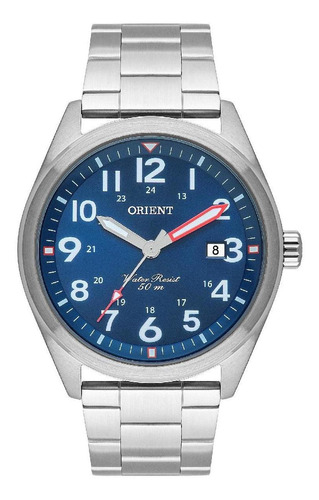 Relógio Orient Masculino Mbss1396 D2sx Azul Com Calendário