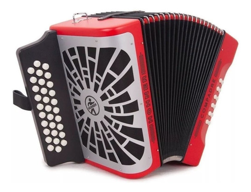 Acordeon Hohner Compadre Fa Rojo Con Funda 