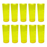 Copo Long Drink Amarelo Translucido 10 Unidades